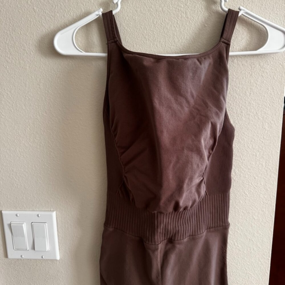 Free People Movement Good Karma High Neck Onesie Sz Small Brown